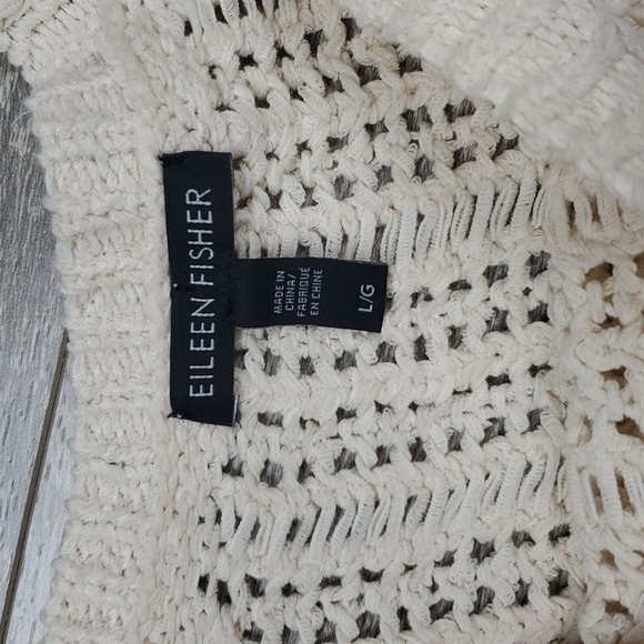 Eileen Fisher Short Sleeve Organic Cotton Knit Sweater Top Large - Picture 9 of 11